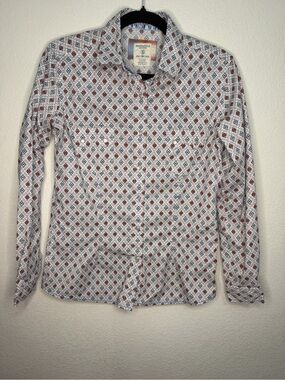 Panhandle Rough Stock Womens Small Geometric Diamond Pearl Snap Western Shirt S